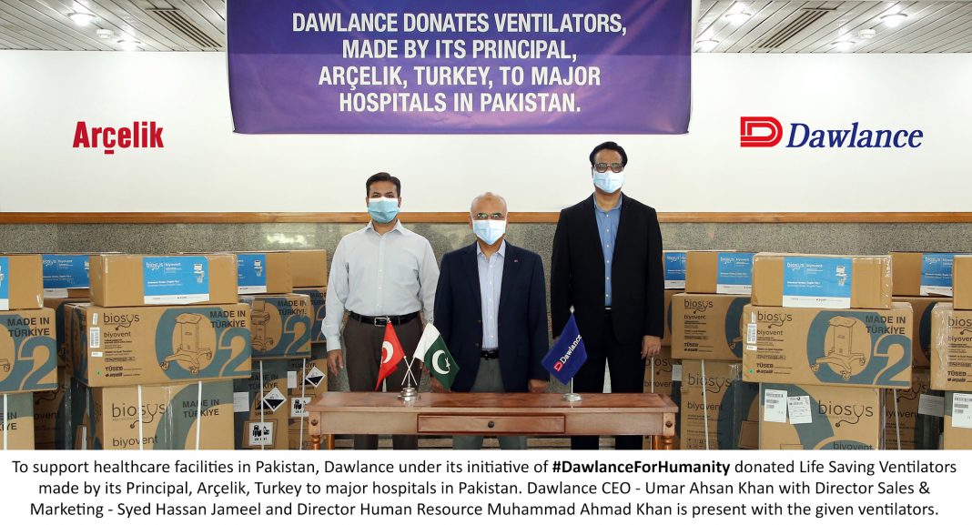 Dawlance donates ventilators made by its Principal, Arcelik Turkey to major hospitals in Pakistan