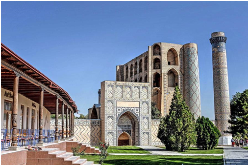 Bibi-Khanym is the most grandiose mosque in Samarkand, Uzbekistan