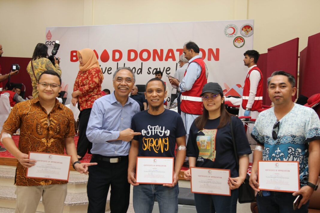 Indonesian Embassy organized a Blood Donation camp in collaboration with PRCS