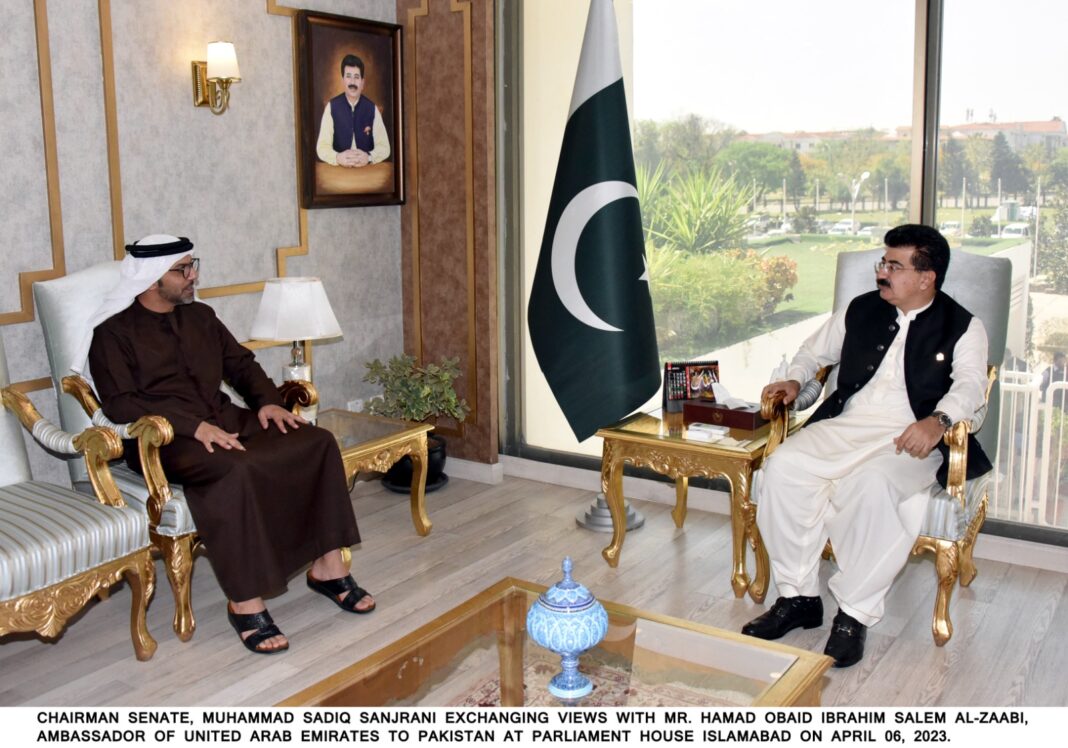 UAE Envoy, Sanjrani agree to intensify efforts to deal with the challenge of Islamophobia