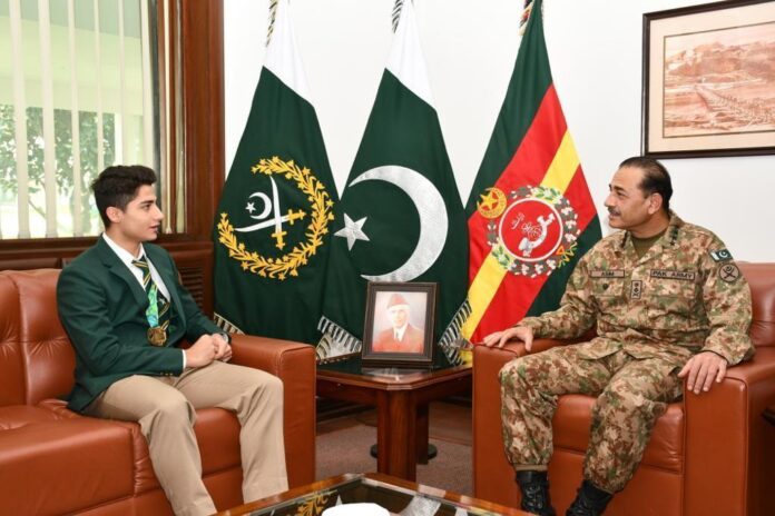 COAS congratulated the young champion for his outstanding achievement