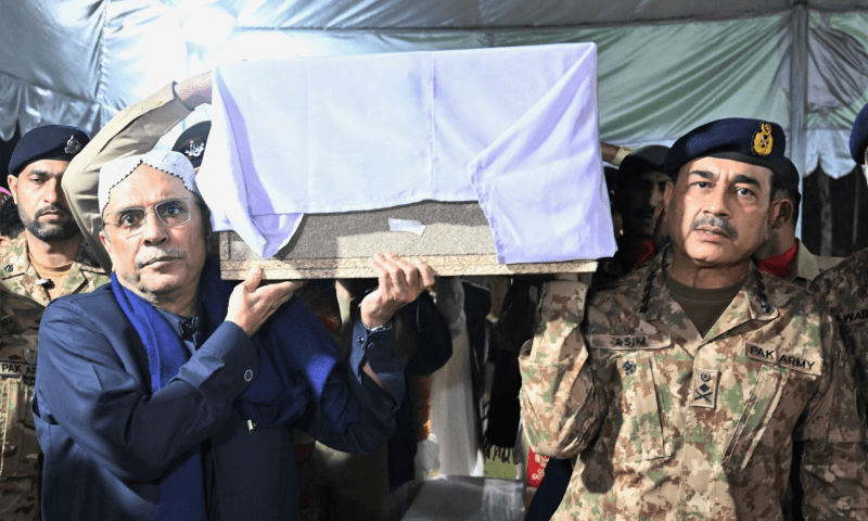Funeral prayers of Lt Col Kashif Ali, Capt Badar held in Chaklala Garrison