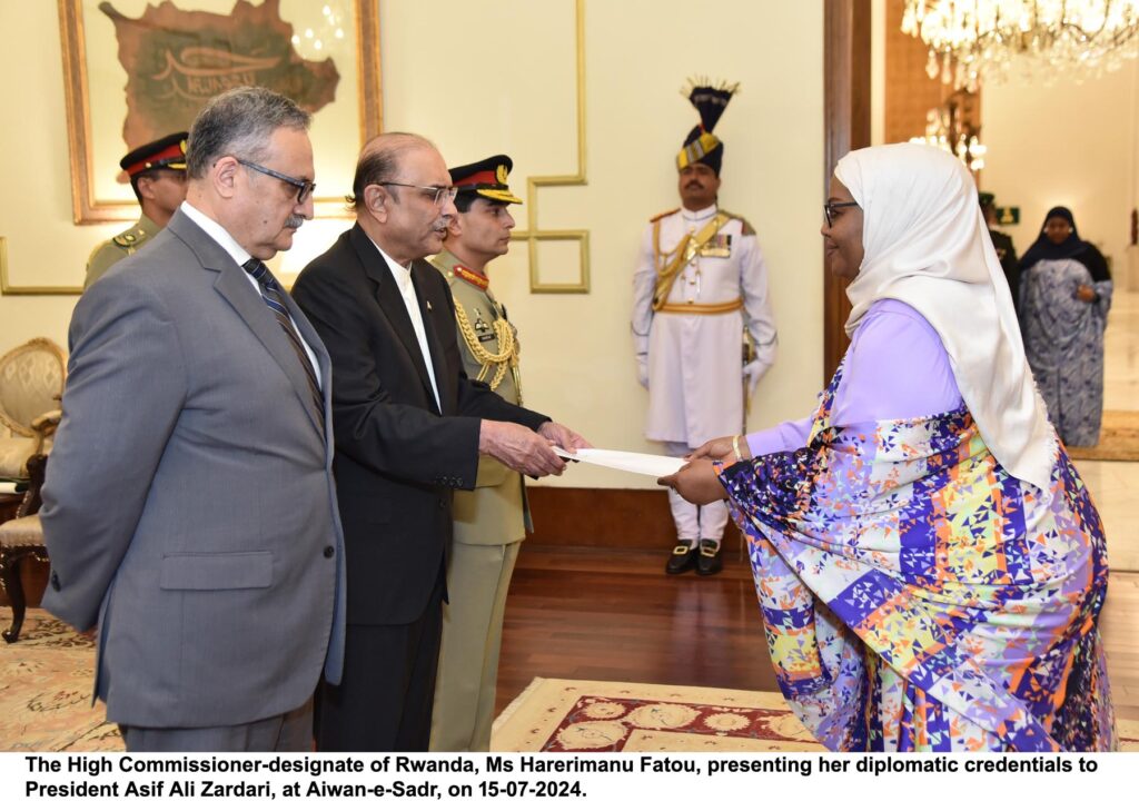 Envoys of 7 countries present diplomatic credentials to President Asif Ali Zardari.