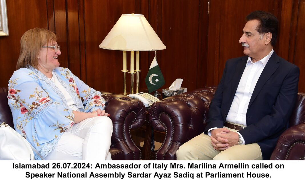 Ambassador of Italy to Pakistan Calls on National Assembly Speaker