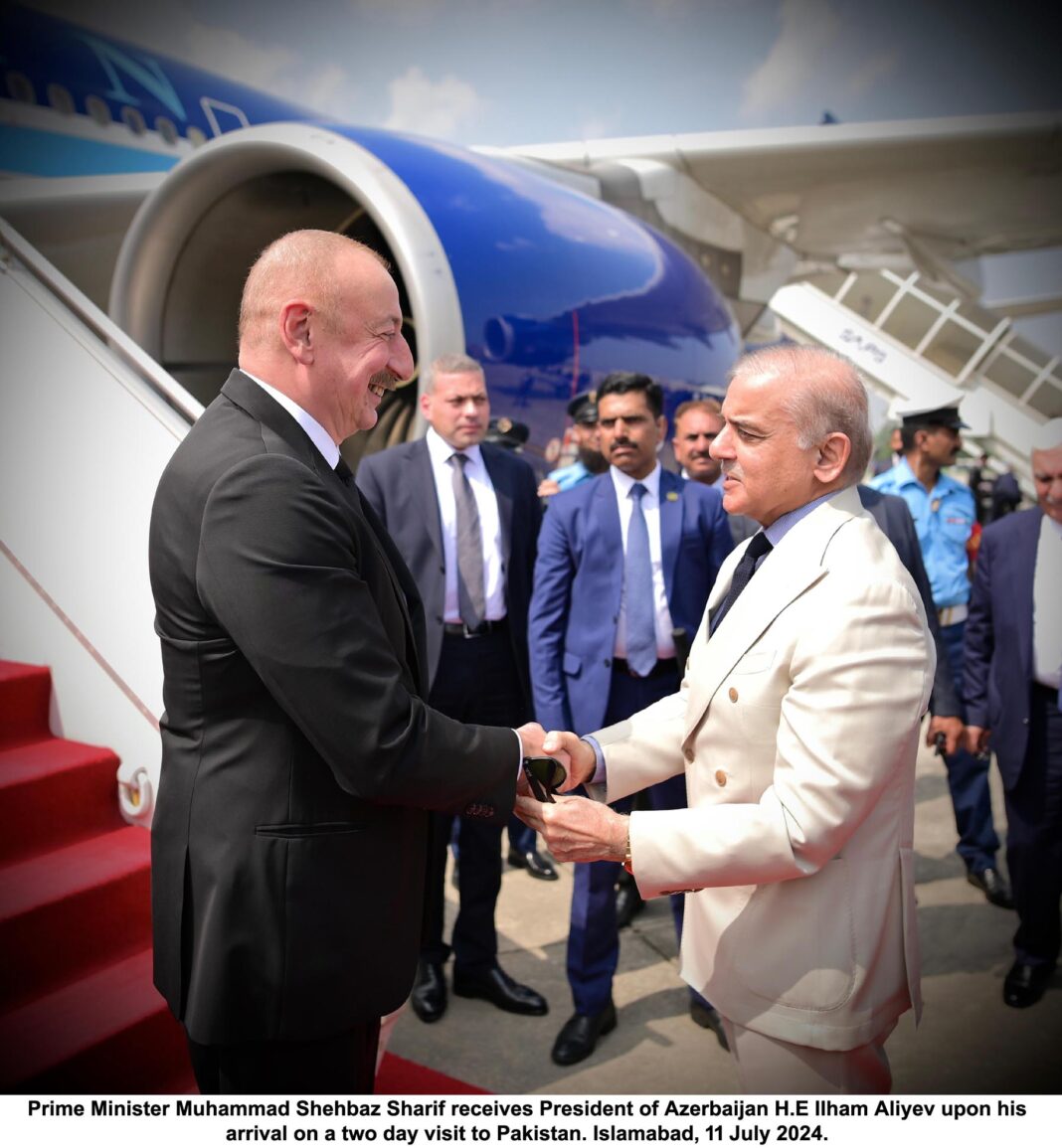 Azerbaijan President Ilham Aliyev arrives in Pakistan