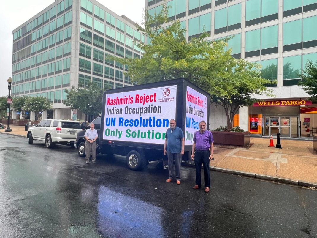 Kashmir digital trucks appeared in Washington on July 4th during the Independence Day celebrations