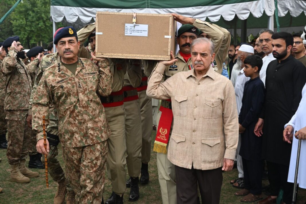 PM. Army Chief, top brass attend funeral of martyred soldier in Rawalpindi