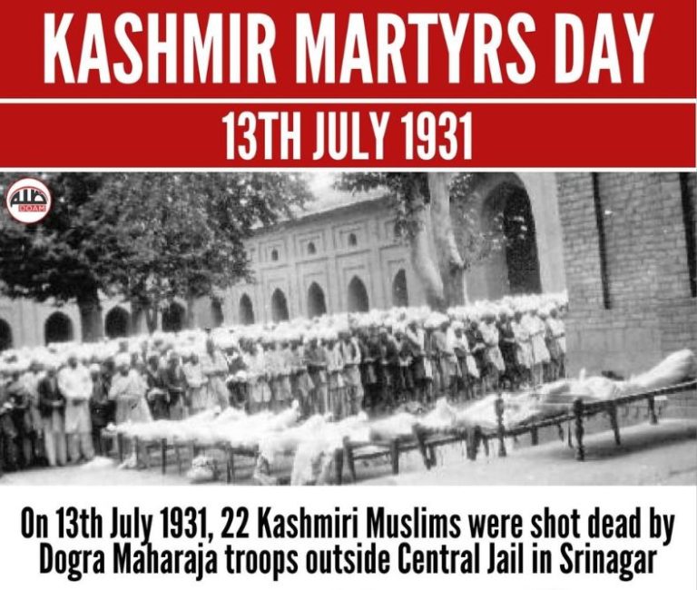 Global Kashmiri Diaspora will observe July 13th as the Martyrs Day