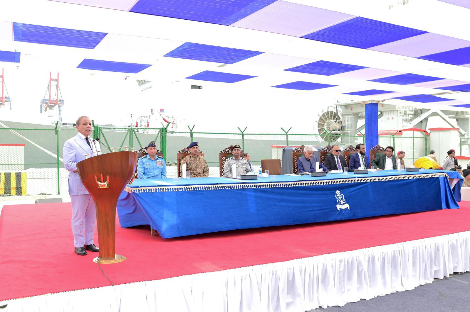 PM Shehbaz Sharif Visits Pakistan Navy Dockyard to Honour its Role in Operation Bunyanum Marsoos