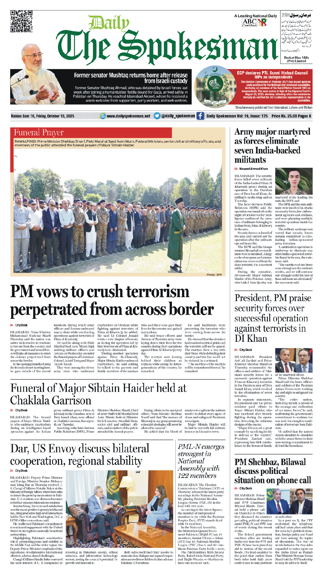 Daily The Spokesman 10 October 2025 PDF