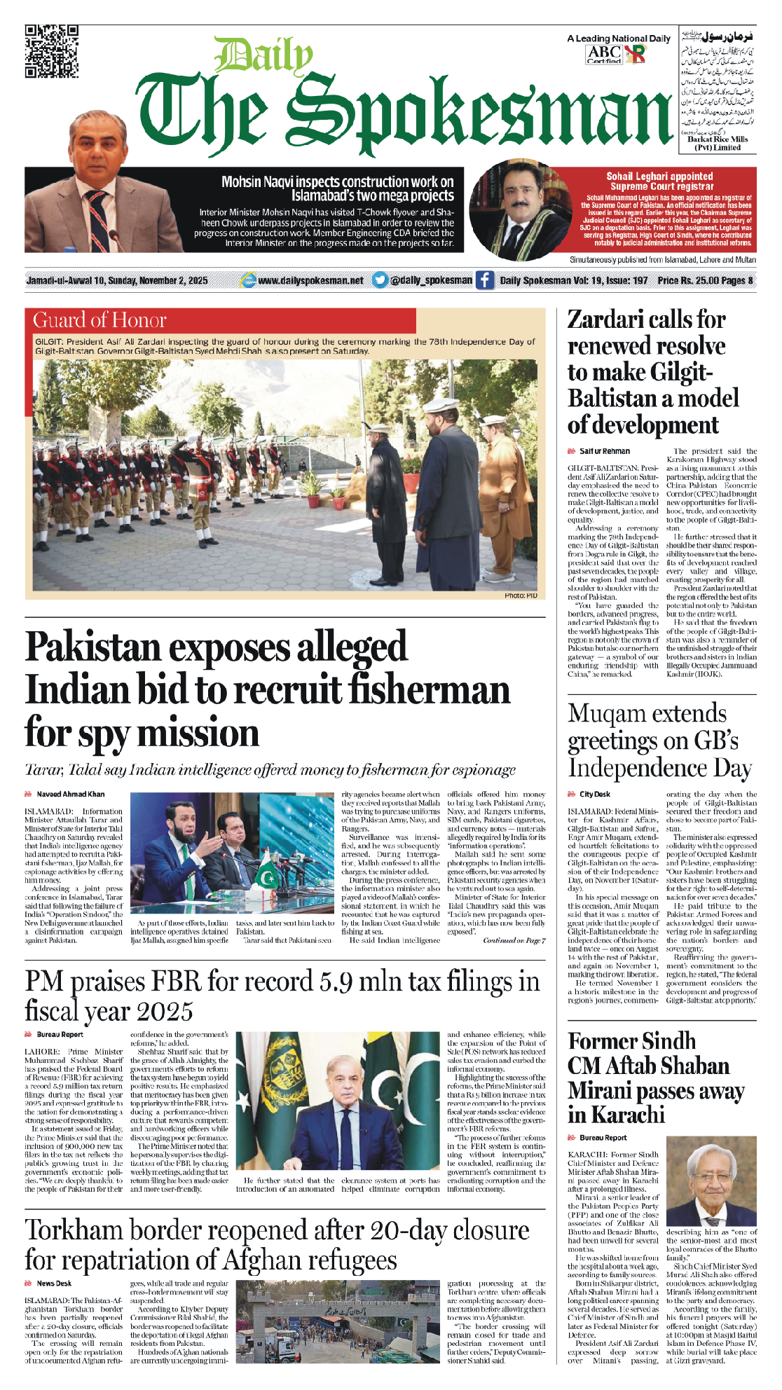 Daily The Spokesman 02 November 2025 PDF