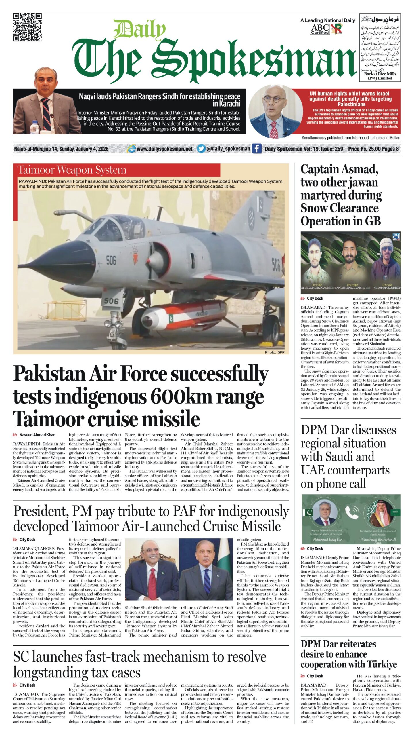 Daily The Spokesman 04 January 2026 PDF