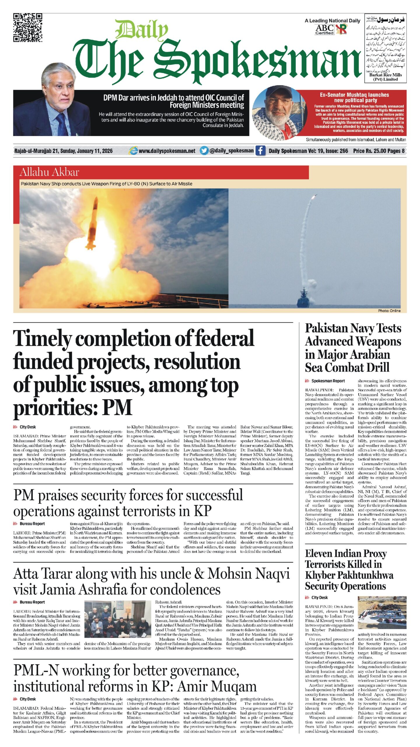 Daily The Spokesman 11 January 2026 PDF