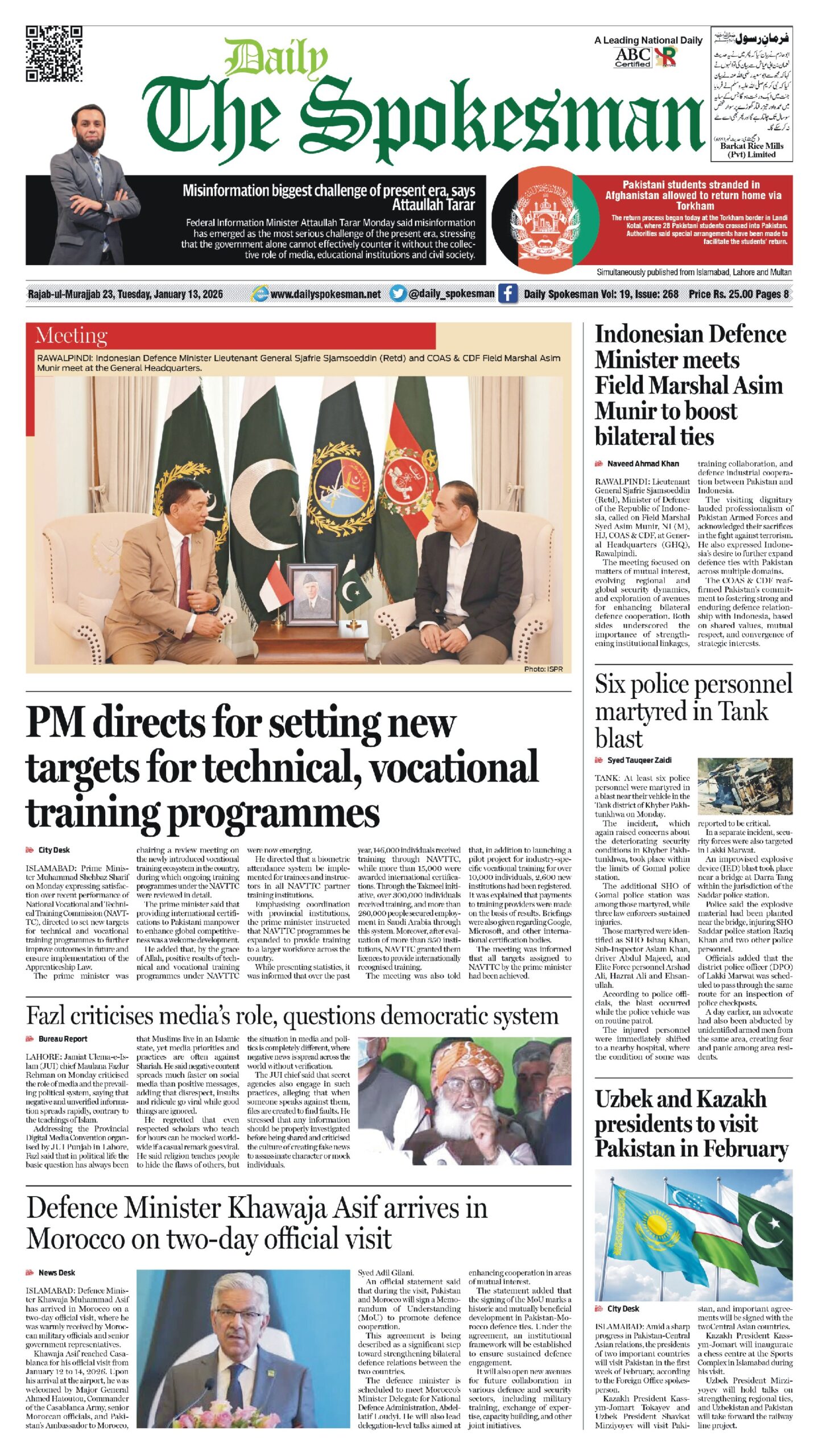 Daily The Spokesman 13 January 2026 PDF