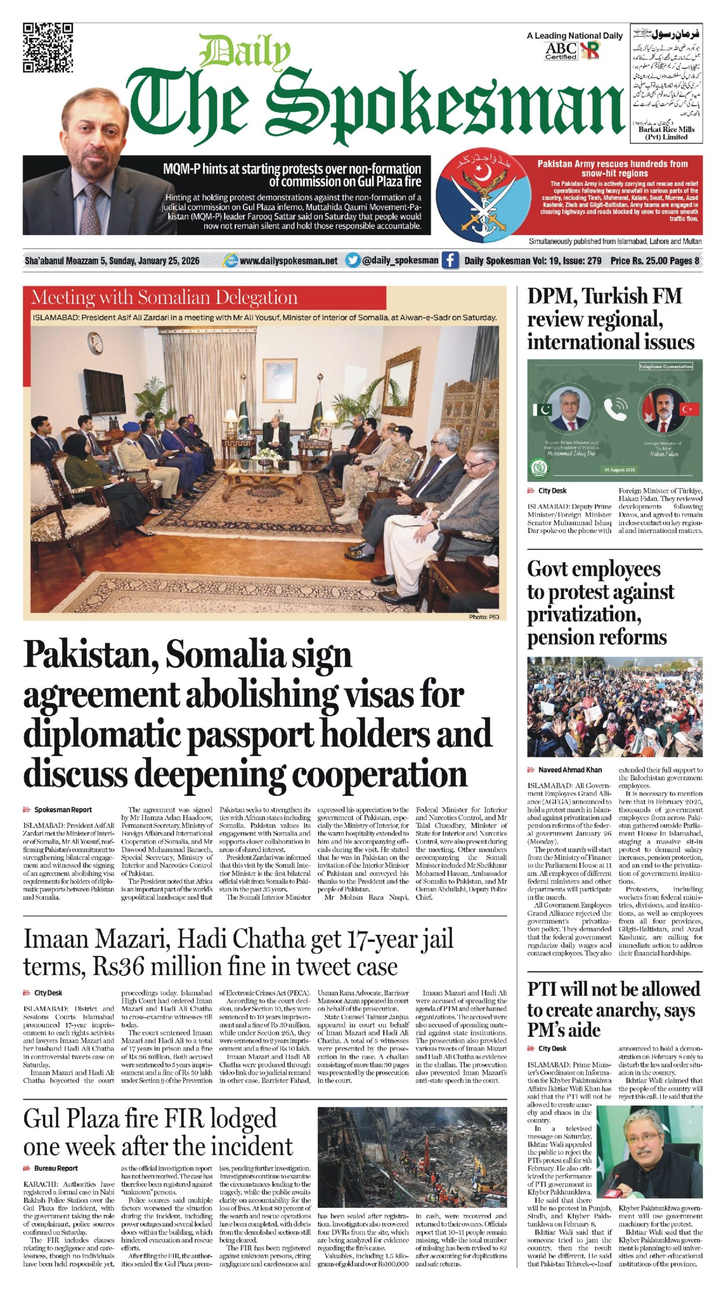 Daily The Spokesman 25 January 2026 PDF